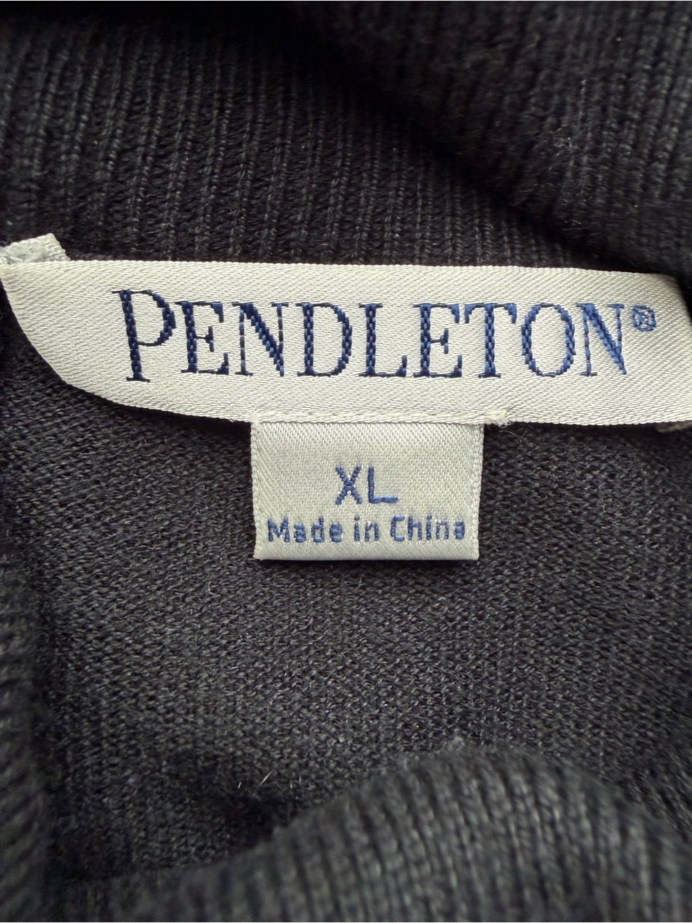 Pendleton Silk Cotton Cashmere Black Turtleneck Sweater Size XL - Picture 3 of 9